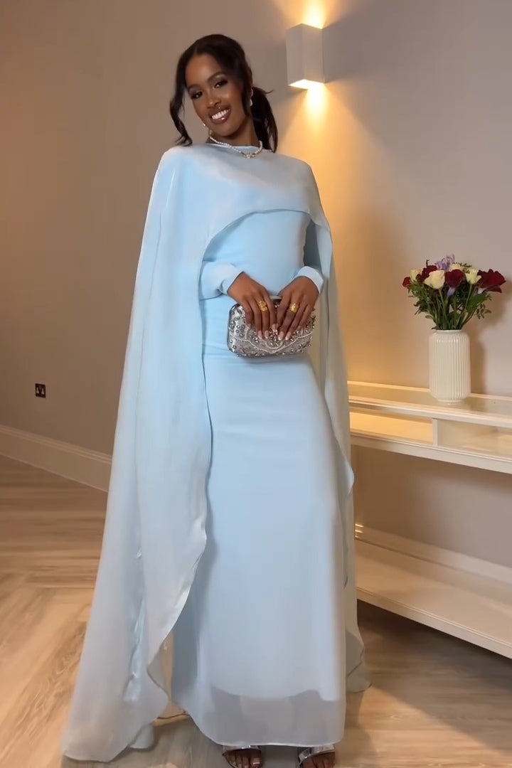 Zainab Floating Cape Sleeve Midi Dress