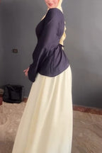 Lina Asymmetrical Two Tone Skirt Set-Purple