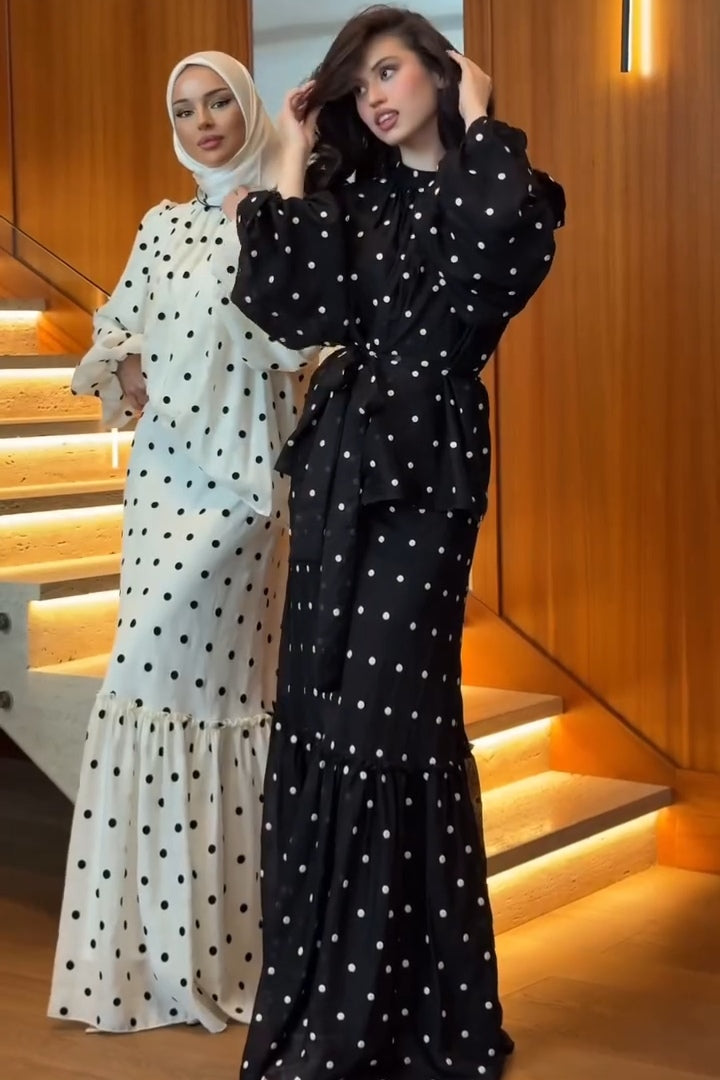Maren Polka‑Dot Two‑piece Suit-Black