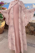 Lian Floral Chiffon Three Piece Modest Outfit-Pink