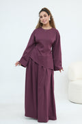 Zahra Asymmetrical Two Piece Maxi Set-Purple