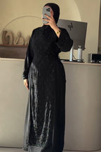 Raya Sequin Tie Waist Abaya Gown