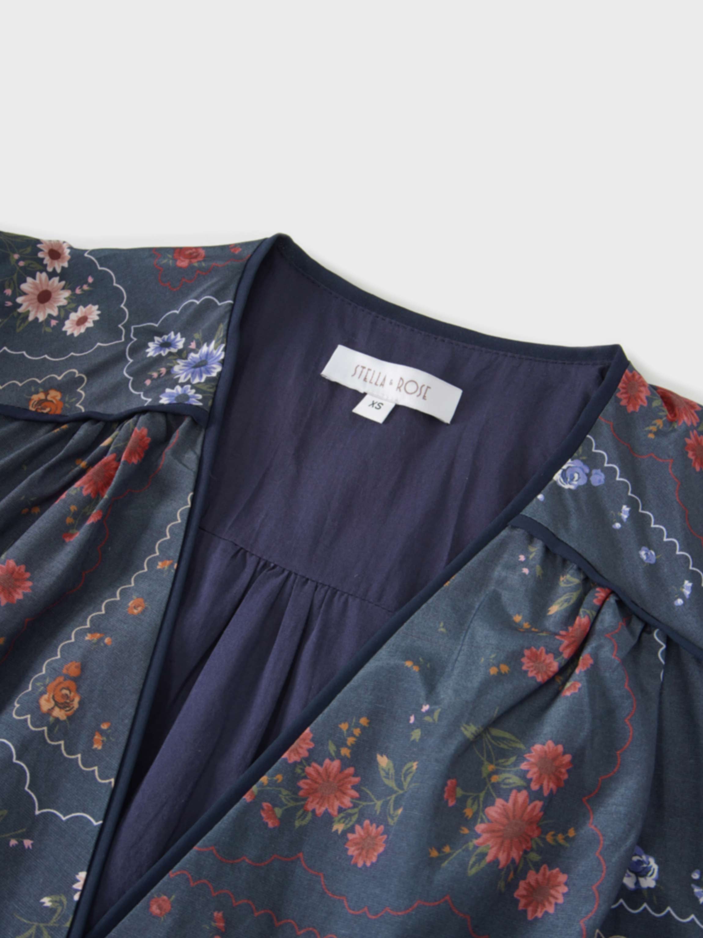 Flutter Sleeve Wrap Dress-Colored Floral