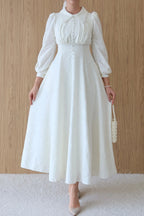 Anna Beaded Collar Jacquard Dress