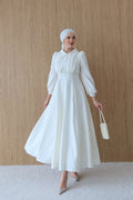 Anna Beaded Collar Jacquard Dress
