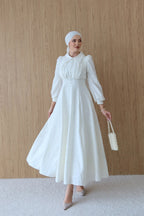 Anna Beaded Collar Jacquard Dress