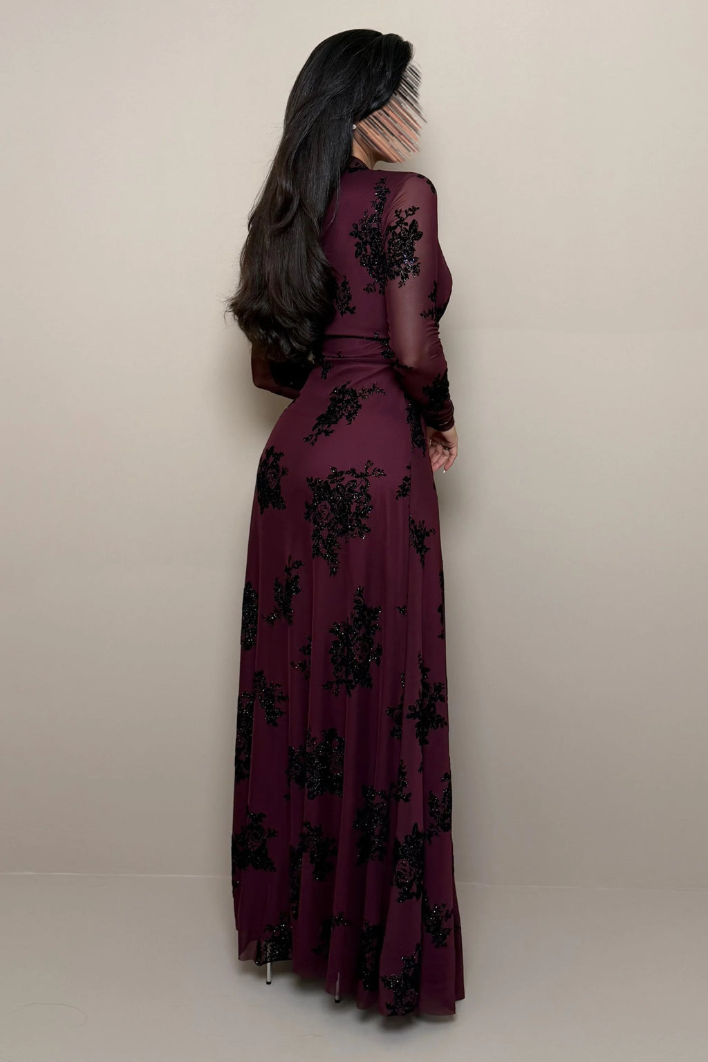 Maren Twist Front Slit Mesh Maxi