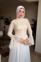 Maya Lace Flare Sleeve Two-Tier Maxi