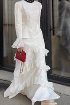 Elena Eyelet Embroidery Ruffled Skirt Set