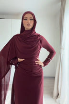 Wrapped Shroud Neck Ruched Maxi Dress