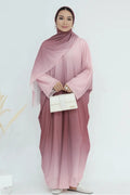 Marissa Sparkly Gradient Abaya With Hijab-Pink