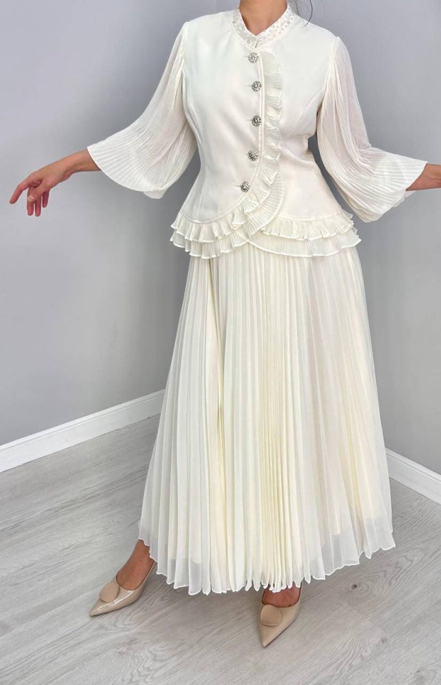 Eva Pleated Ruffle Skirt Set
