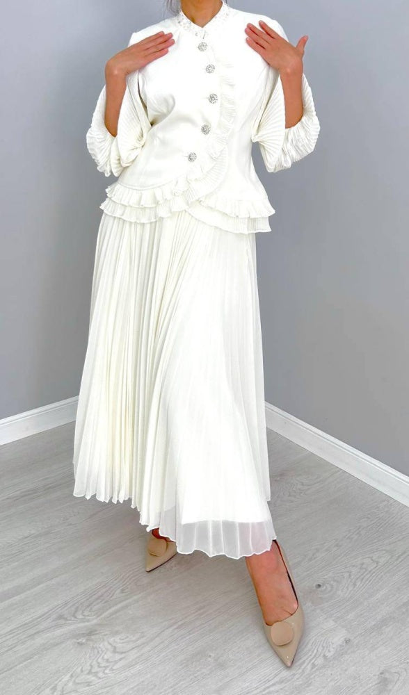 Eva Pleated Ruffle Skirt Set