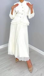 Eva Pleated Ruffle Skirt Set