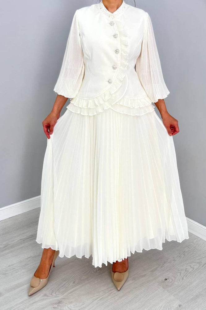 Eva Pleated Ruffle Skirt Set