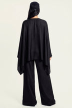 Sarah Cape Sleeve Pant Set-Black