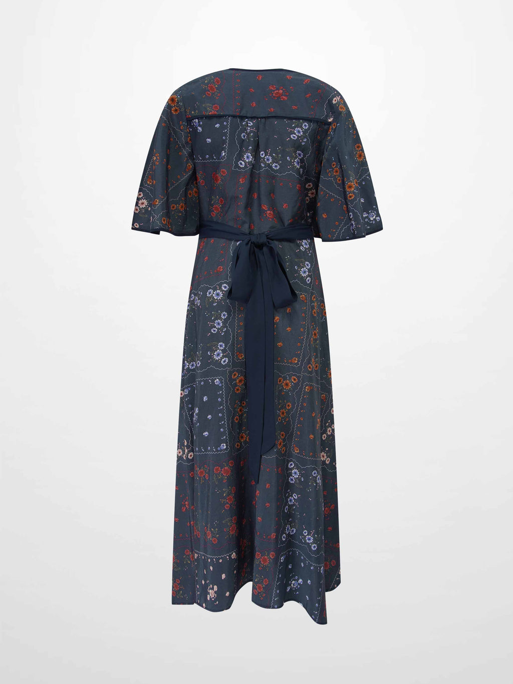 Flutter Sleeve Wrap Dress-Colored Floral