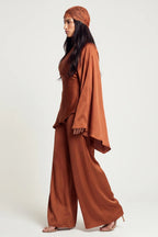 Sarah Cape Sleeve Pant Set-Orange
