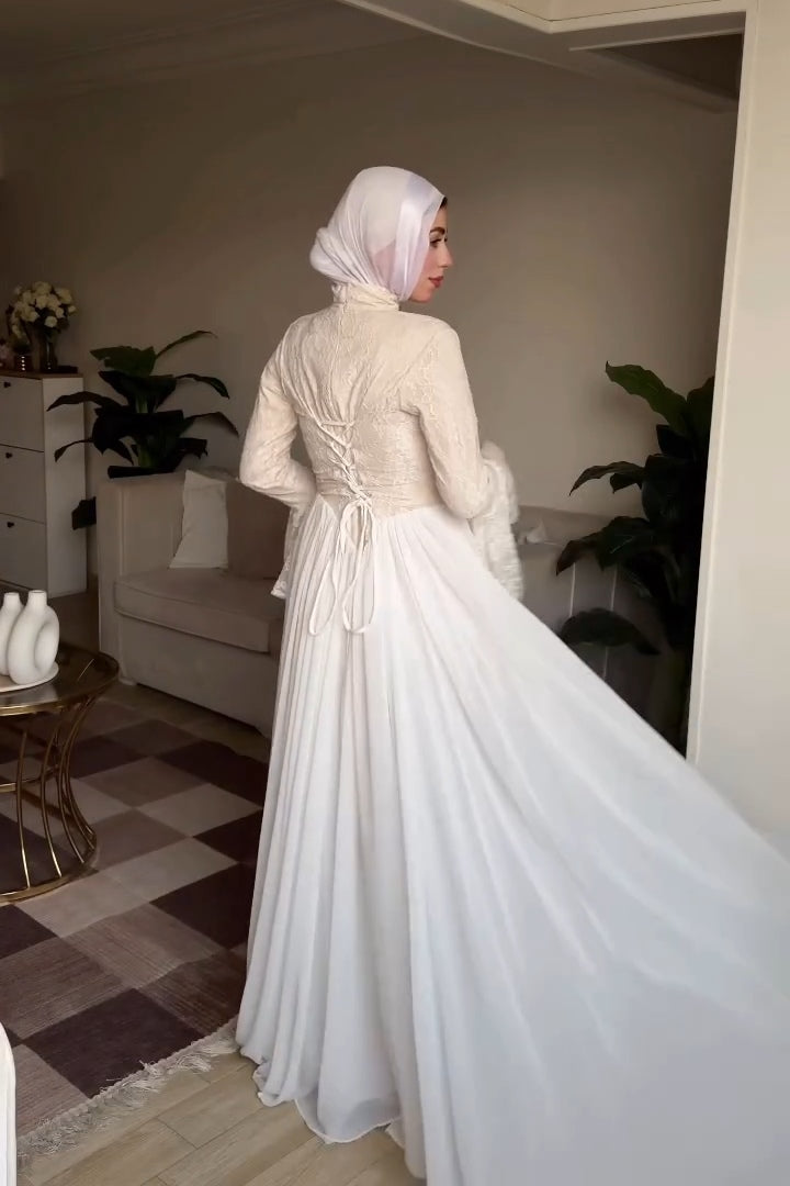 Maya Lace Flare Sleeve Two-Tier Maxi