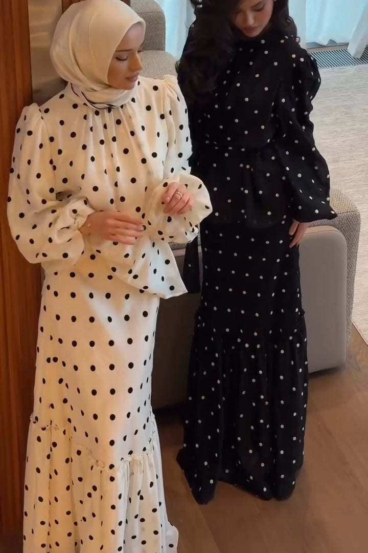 Maren Polka‑Dot Two‑piece Suit-Black