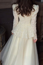 Lace Wrap Peplum Top and Organza Maxi Skirt Two-Piece Set