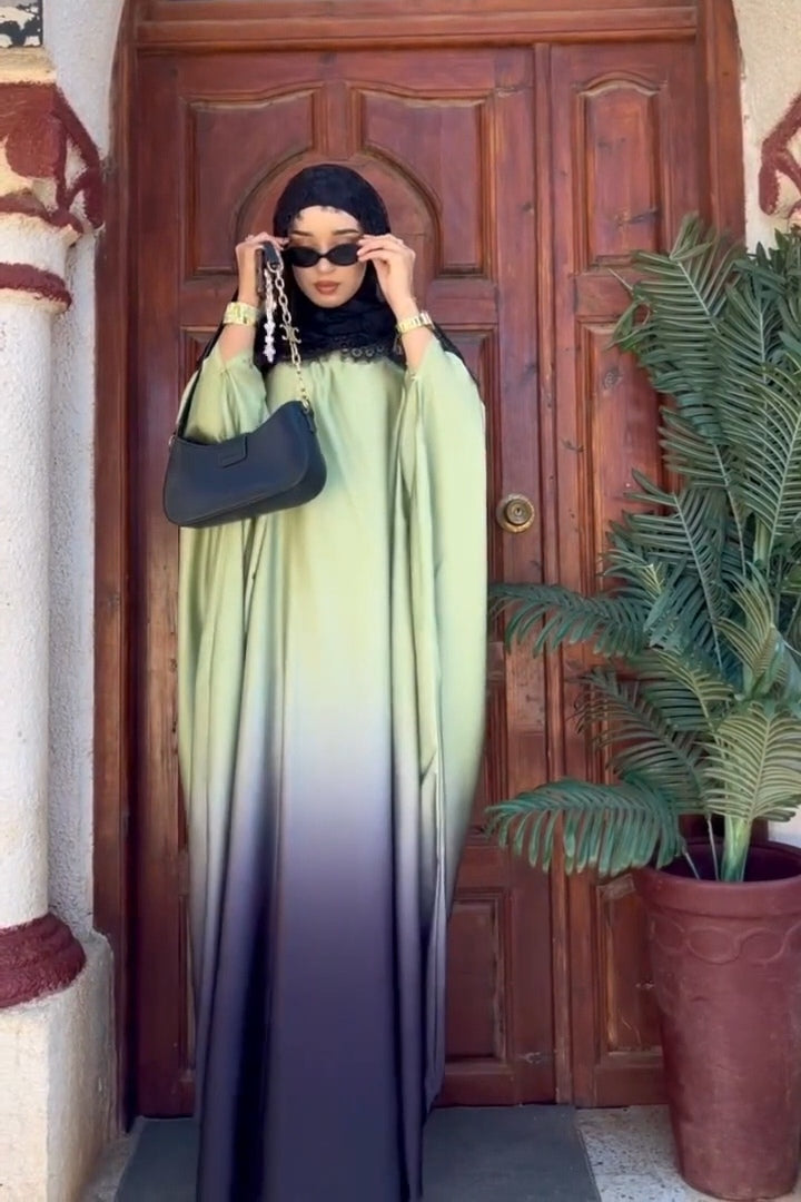 Grace Ombre Kaftan Maxi Dress-Green