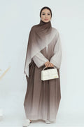 Marissa Sparkly Gradient Abaya With Hijab-Coffee