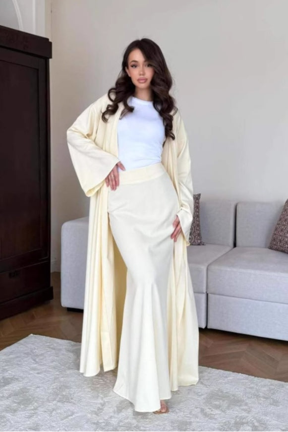 Elowen Open Cardigan Skirt Co Ord-Yellow