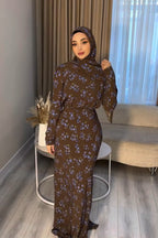 Nur Ditsy Floral Waist Gathered Maxi Dress
