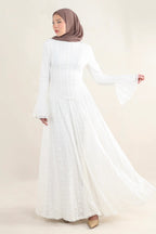 Corset Seam Lace Texture Maxi Dress