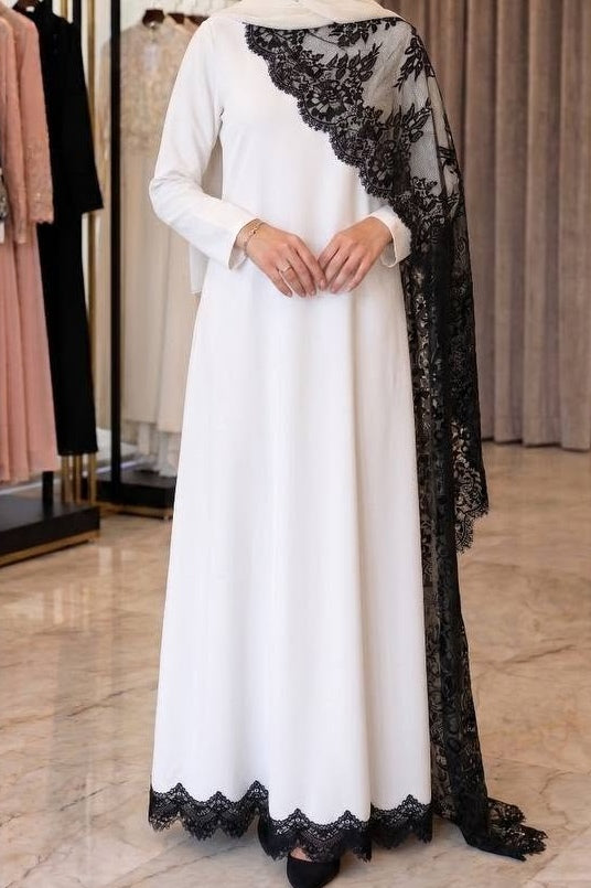 Natalie Lace Cape Trim Maxi Dress