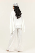 Sarah Cape Sleeve Pant Set-White