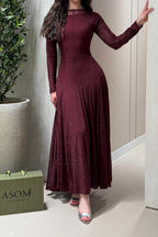 Hana Sparkle Ribbed Flared Maxi