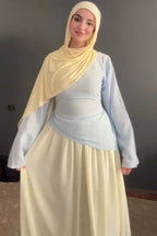 Lina Asymmetrical Two Tone Skirt Set-Blue