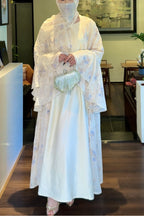 Lian Floral Chiffon Three Piece Modest Outfit-White