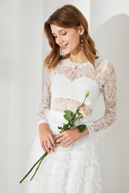 Jayleen Hollow Lace A-line Maxi Dress-White