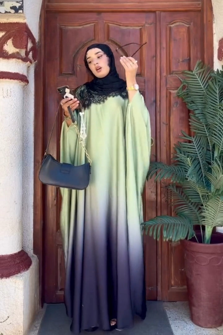 Grace Ombre Kaftan Maxi Dress-Green