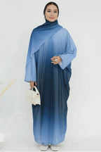 Marissa Sparkly Gradient Abaya With Hijab-Blue