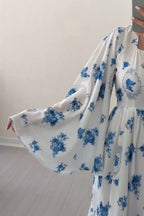 Lyla Blue Floral Square Neck Maxi Dress