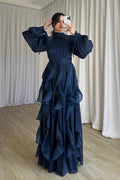 Elegant Slim-Fit Maxi Dress-DarkBlue