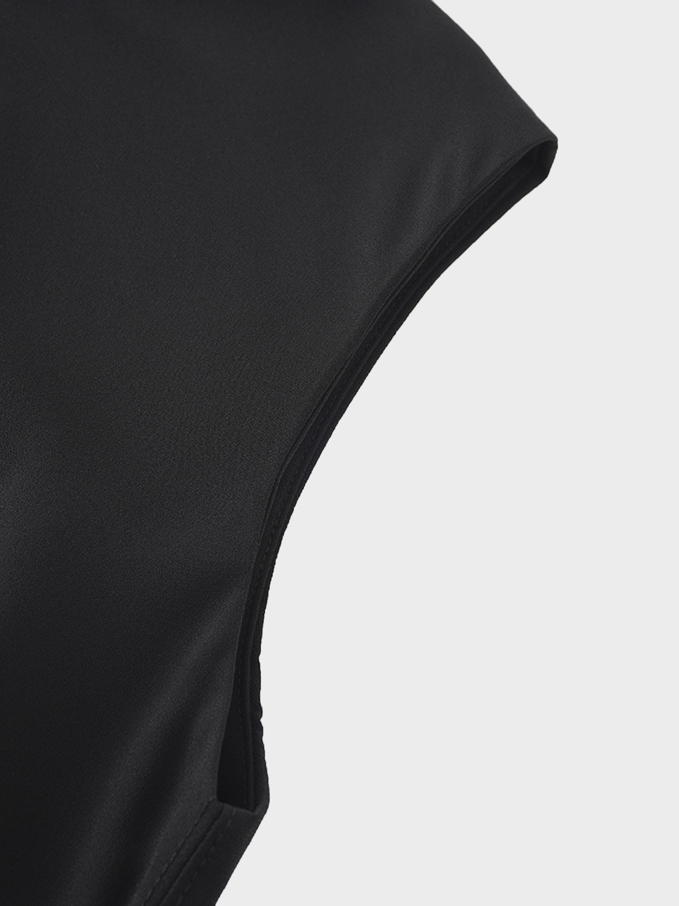 Crepe Slip Dress-Black