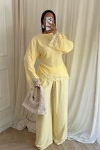 Amara Lace Trim Blouse Trousers Set