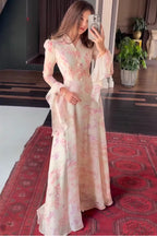 Mia Floral Ruffle Cuff Maxi Dress