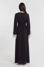 Salma Polka Dot Lace Cape Sleeve Maxi Dress