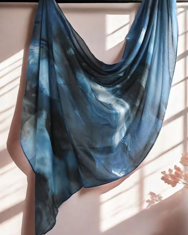 Modal Cotton Satin Printed Shawl Hijab-9