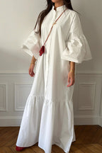Elena Flared Sleeve Button Maxi Dress