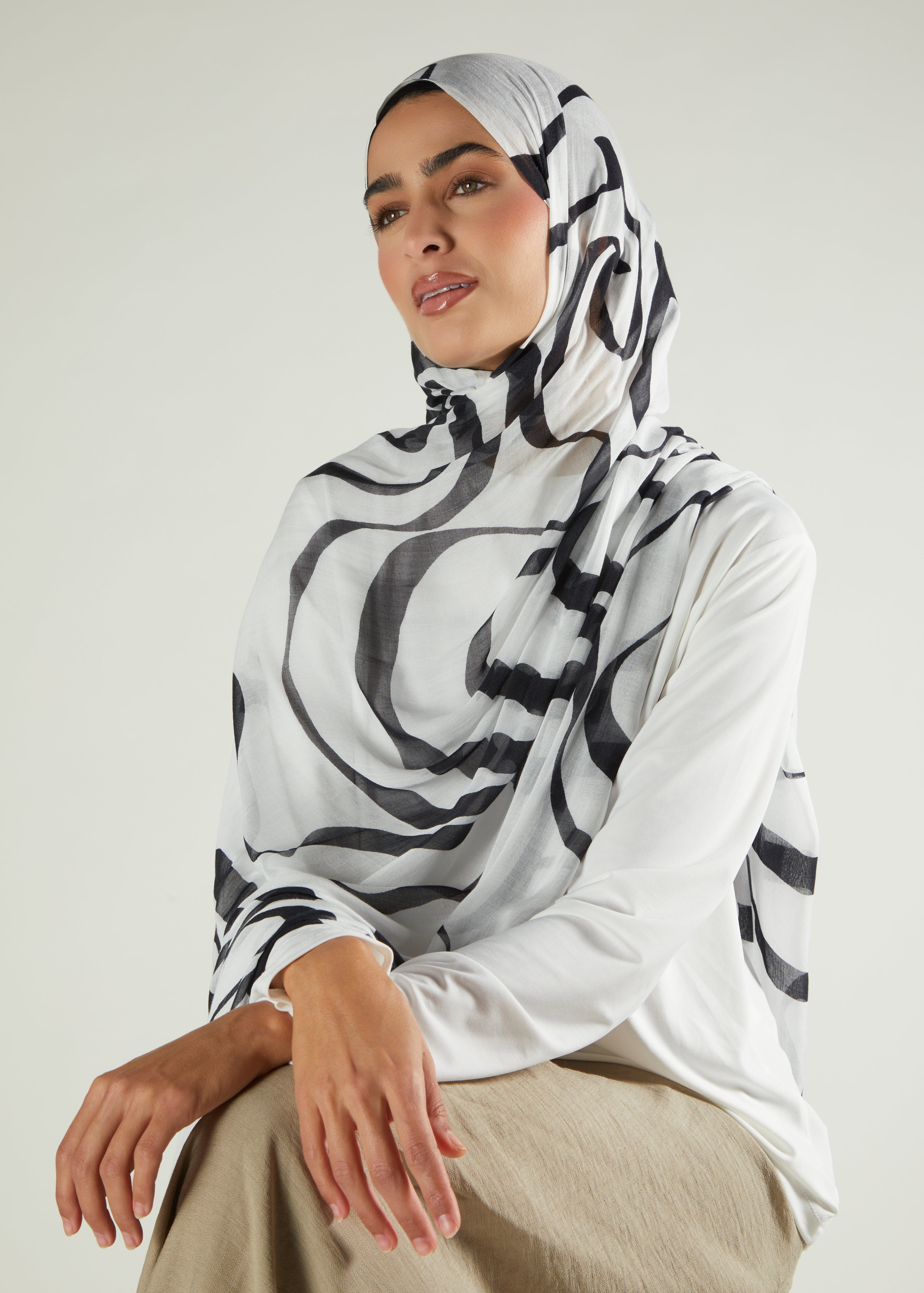 Abstract Ink Premium Modal Hijab