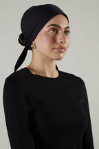 باندانا غطاء رأس أسود للحجاب
