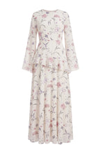 Elegant Luxury Lightweight Long Sleeve Maxi Dress-Floral