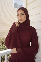 Elegant Luxury Lightweight Long Sleeve Maxi Dress-Red